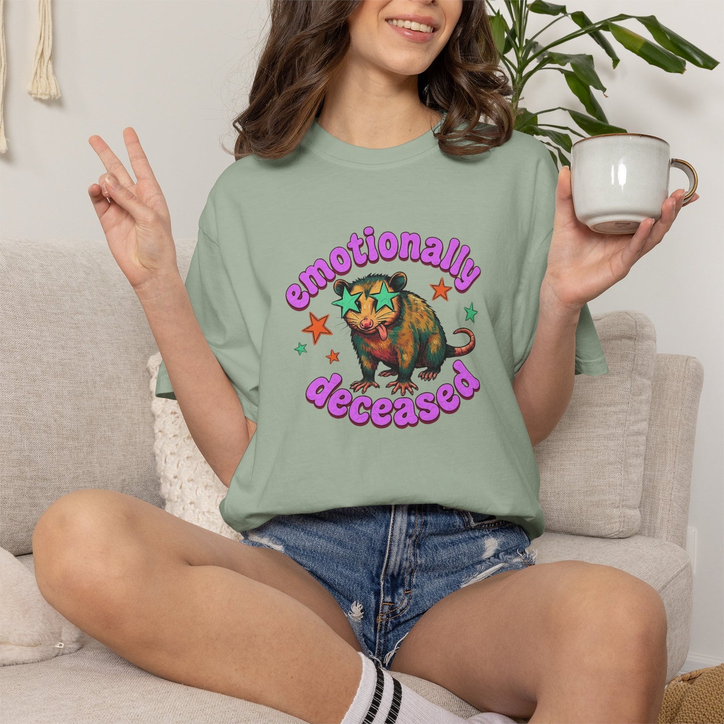 Emotionally Deceased T-Shirt — Vintage Cat Graphic Tee