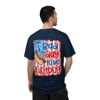 Hot Dog Graphic T-Shirt — "Bad Day to Be a Hot Dog" Patriotic Tee