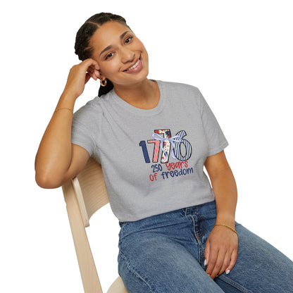 1776 "250 Years of Freedom" T-Shirt — Patriotic Independence Day Tee
