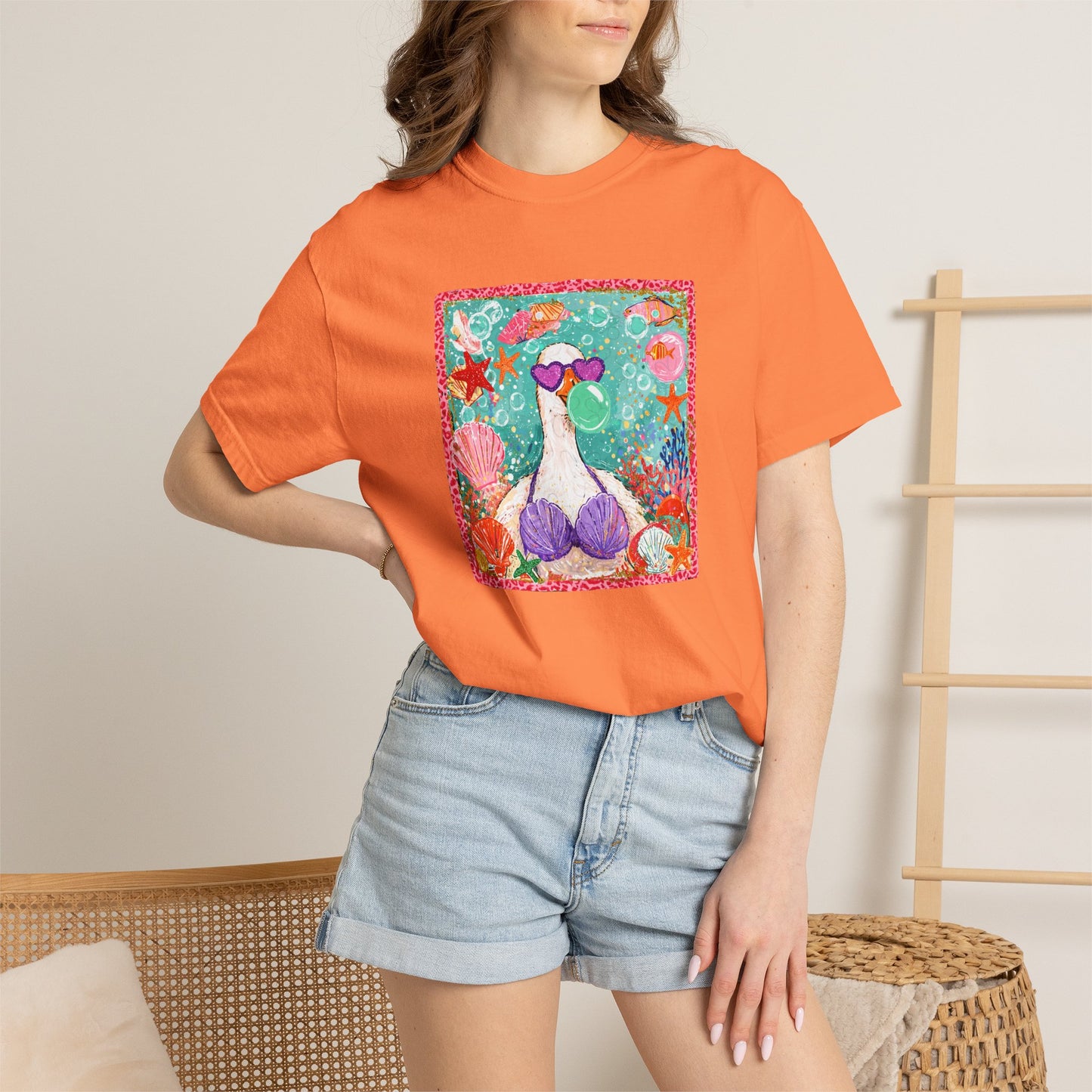 Goose in Bikini Beach T-Shirt — Cute Retro Seaside Graphic Tee
