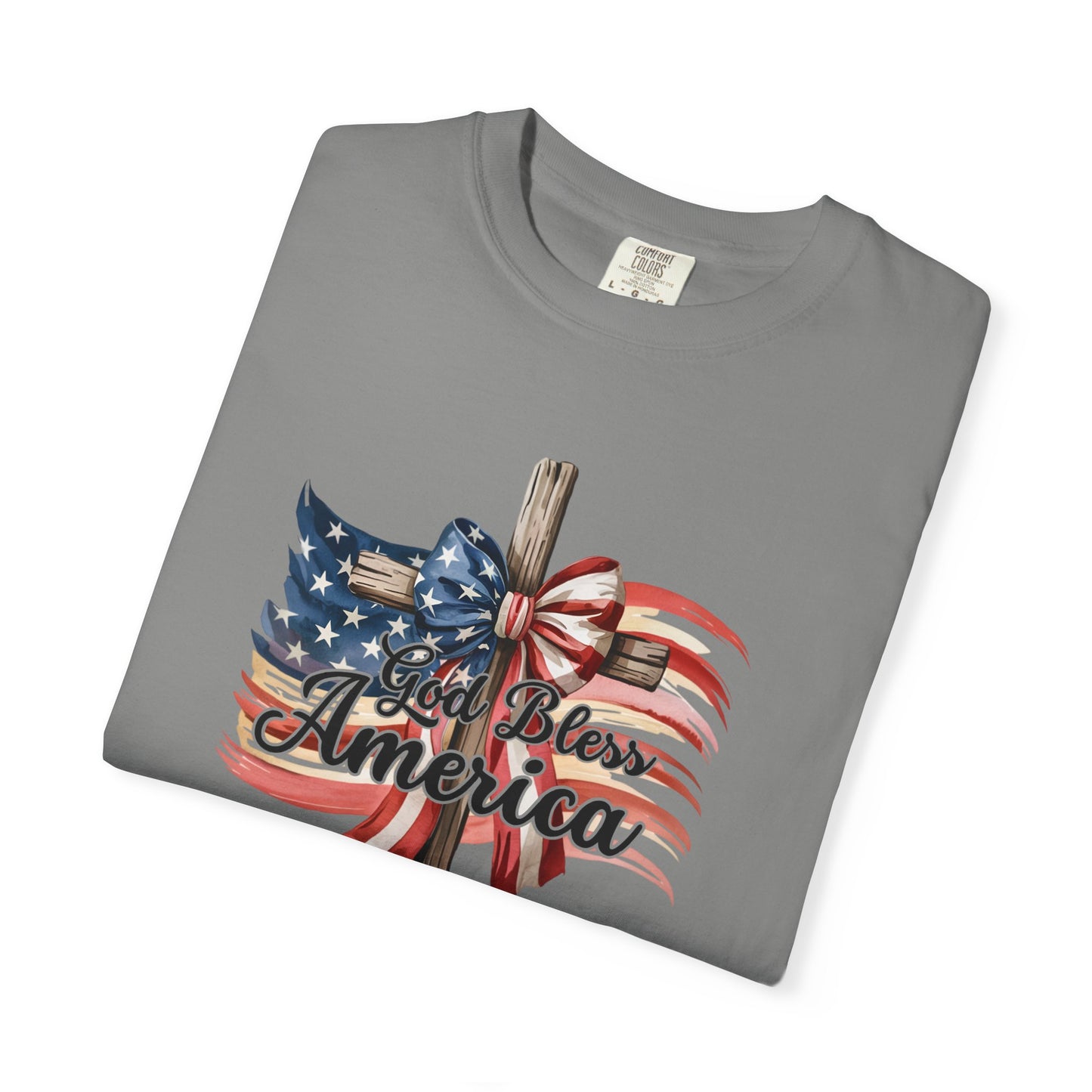 God Bless America Flag & Cross T-Shirt