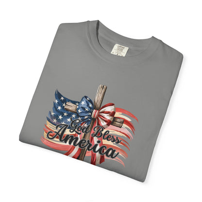 God Bless America Flag & Cross T-Shirt
