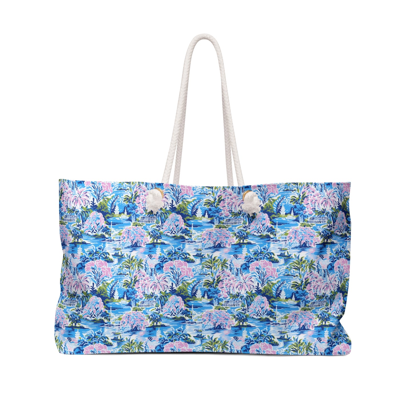 Tropical Watercolor Weekender Bag – Floral Beach Tote for Weekend Getaways