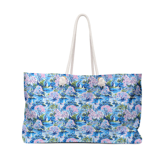 Tropical Watercolor Weekender Bag – Floral Beach Tote for Weekend Getaways