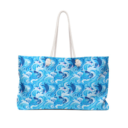 Ocean Wave Weekender Bag – Blue Sea Beach Tote