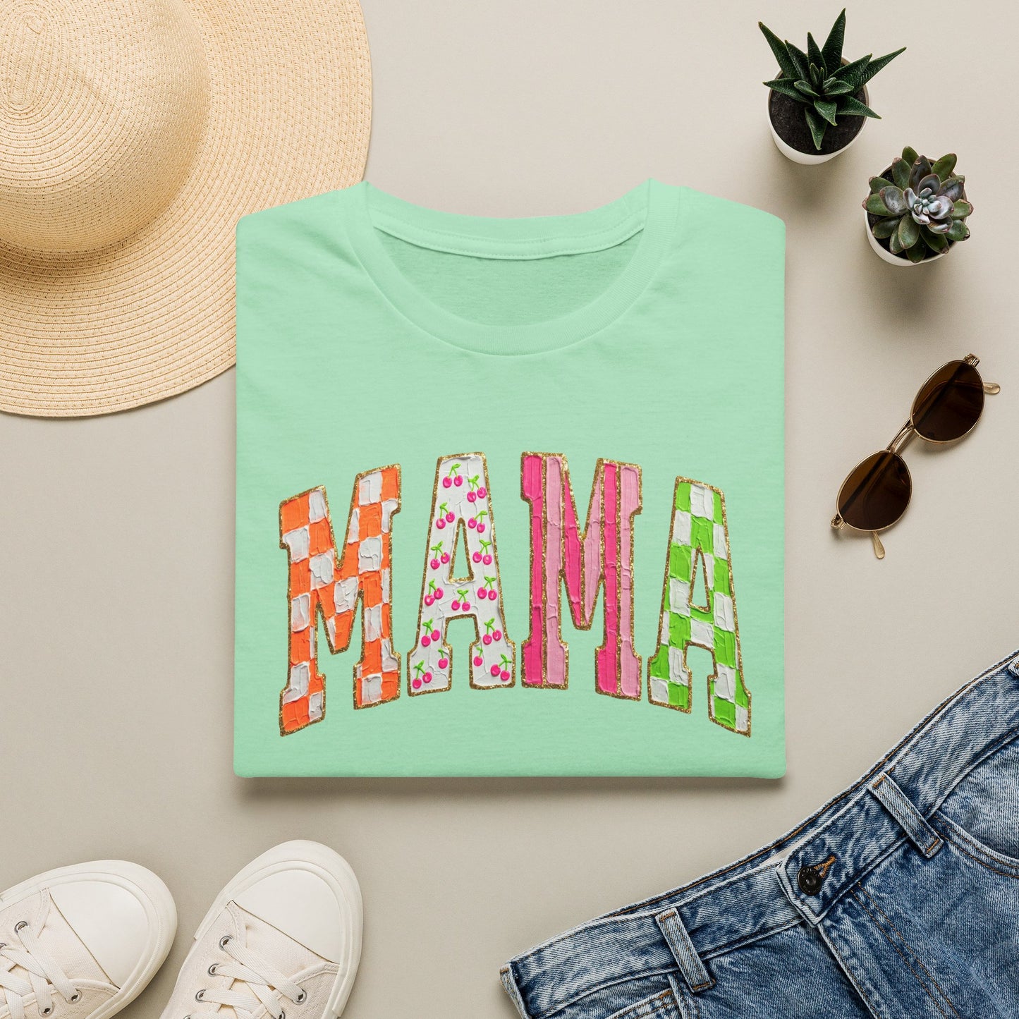 Mama Floral Patchwork T-Shirt