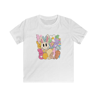 Kids Bunny Patchwork Tee — Cute Pastel Easter Bunny Graphic T‑Shirt