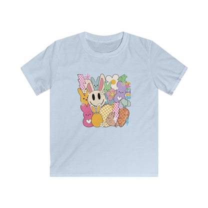 Kids Bunny Patchwork Tee — Cute Pastel Easter Bunny Graphic T‑Shirt