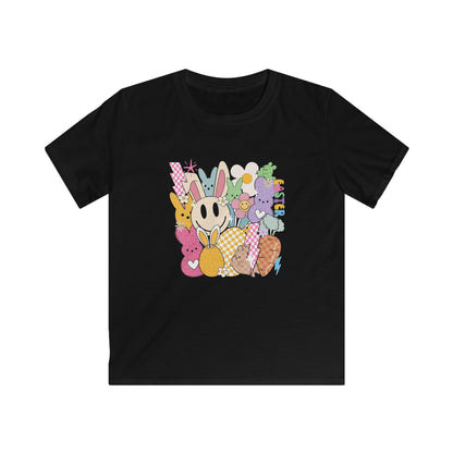 Kids Bunny Patchwork Tee — Cute Pastel Easter Bunny Graphic T‑Shirt