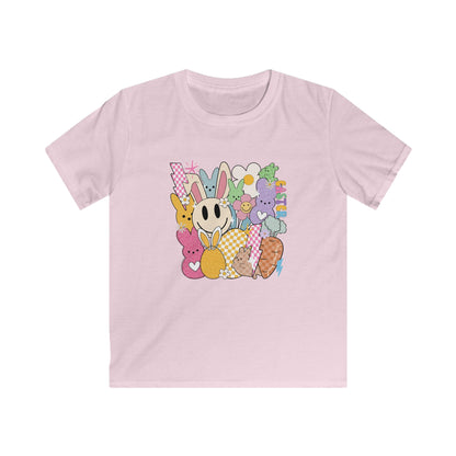 Kids Bunny Patchwork Tee — Cute Pastel Easter Bunny Graphic T‑Shirt