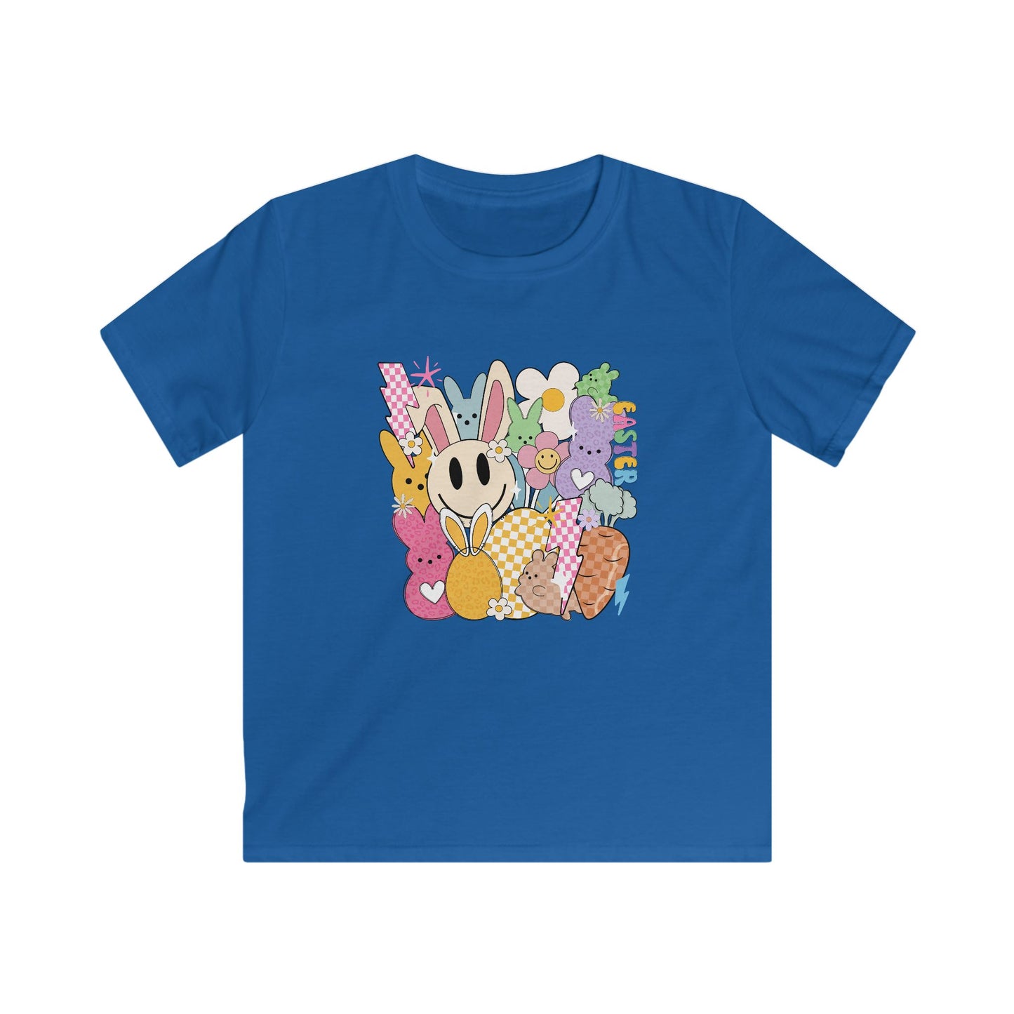 Kids Bunny Patchwork Tee — Cute Pastel Easter Bunny Graphic T‑Shirt