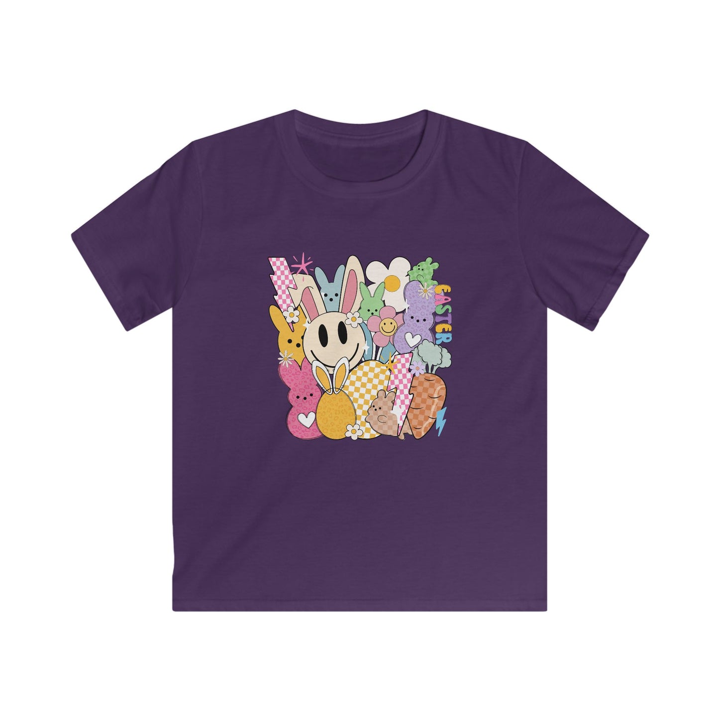Kids Bunny Patchwork Tee — Cute Pastel Easter Bunny Graphic T‑Shirt