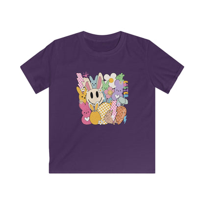 Kids Bunny Patchwork Tee — Cute Pastel Easter Bunny Graphic T‑Shirt