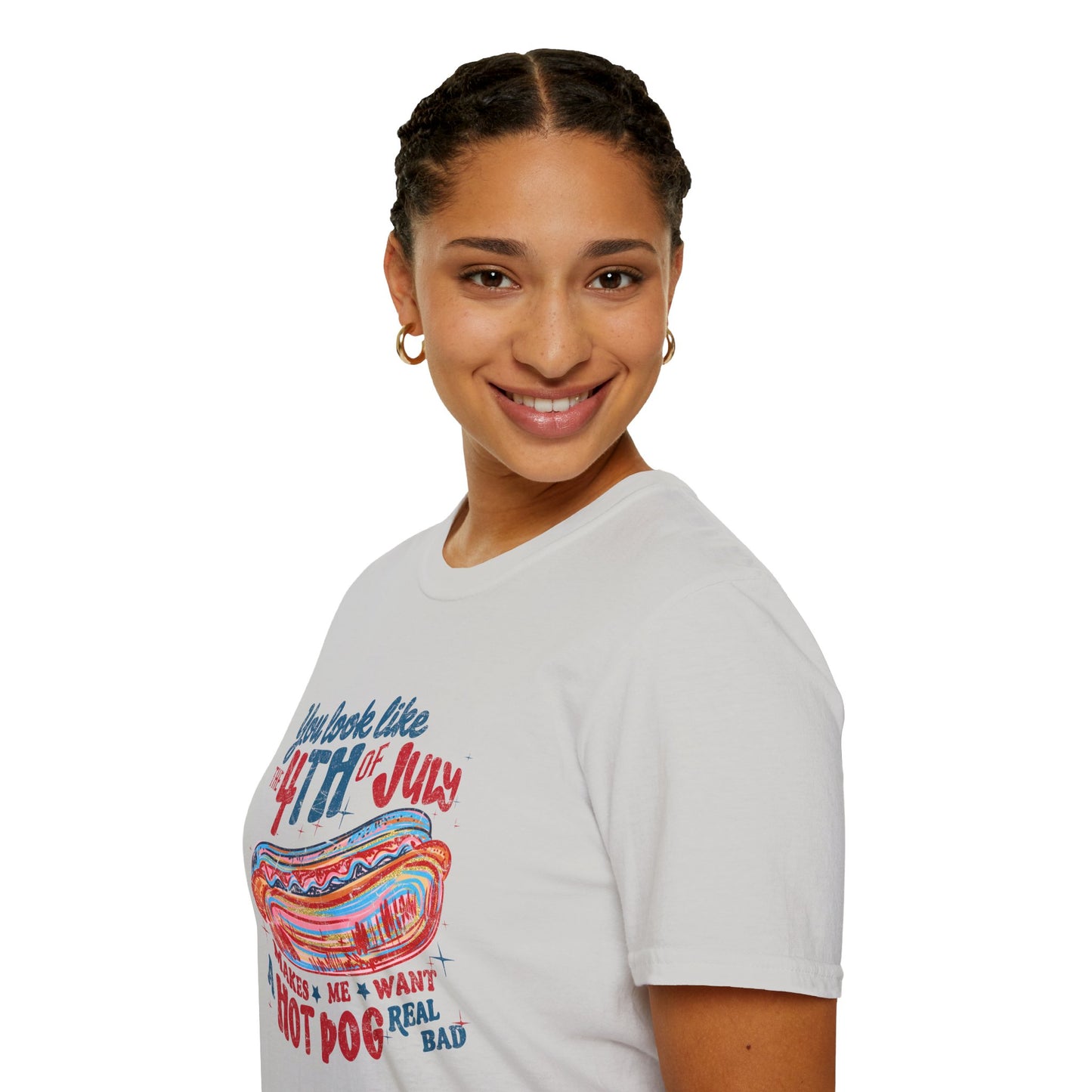 4th of July Hot Dog T-Shirt — Retro Patriotic BBQ Tee