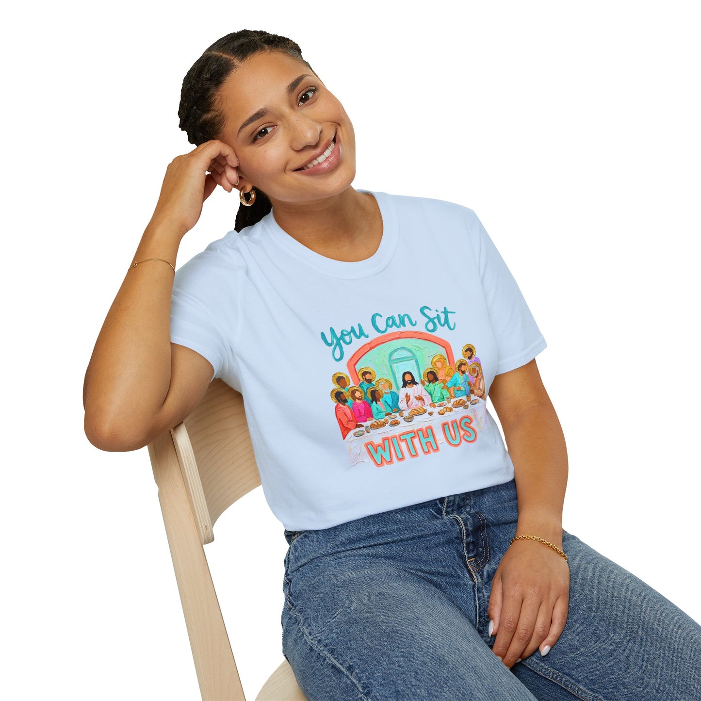 You Can Sit With Us T-Shirt — Inclusive Retro Last Supper Graphic Tee