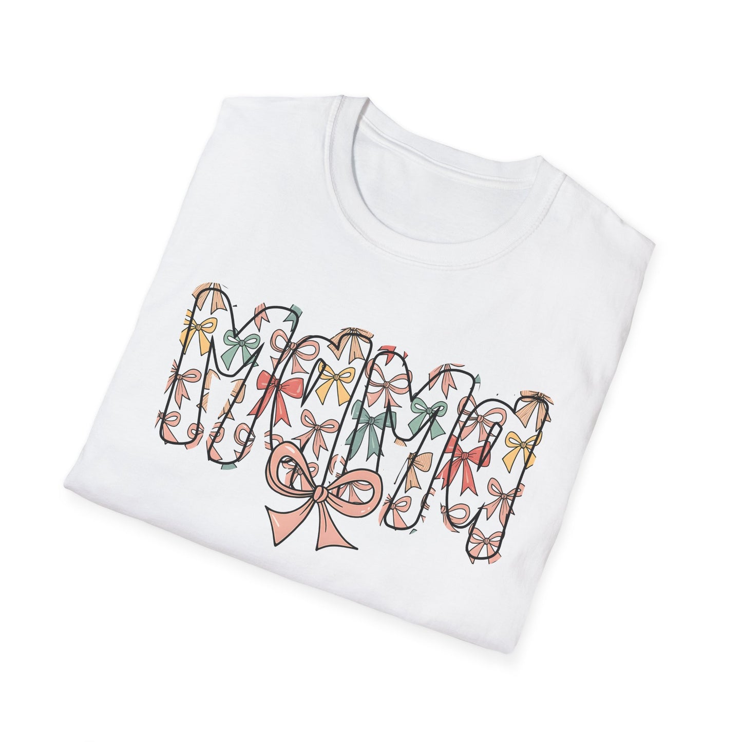 Mama Floral Typography T-Shirt — 'MAMA' Bow Graphic, Cute Mother's Day Gift