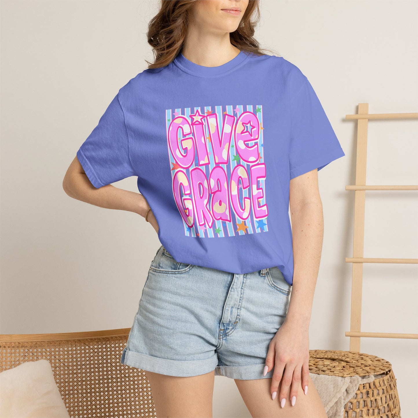 Give Grace T-Shirt — Pastel Retro Graphic Tee