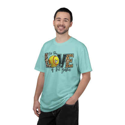 Love of the Game Softball T-Shirt — Leopard Print Tennis Ball Design