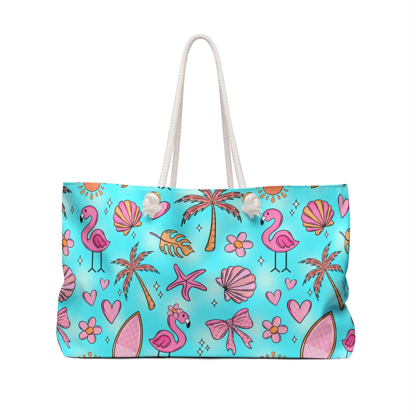 Tropical Flamingo Weekender Bag — Cute Beach Pattern Tote for Summer Trips