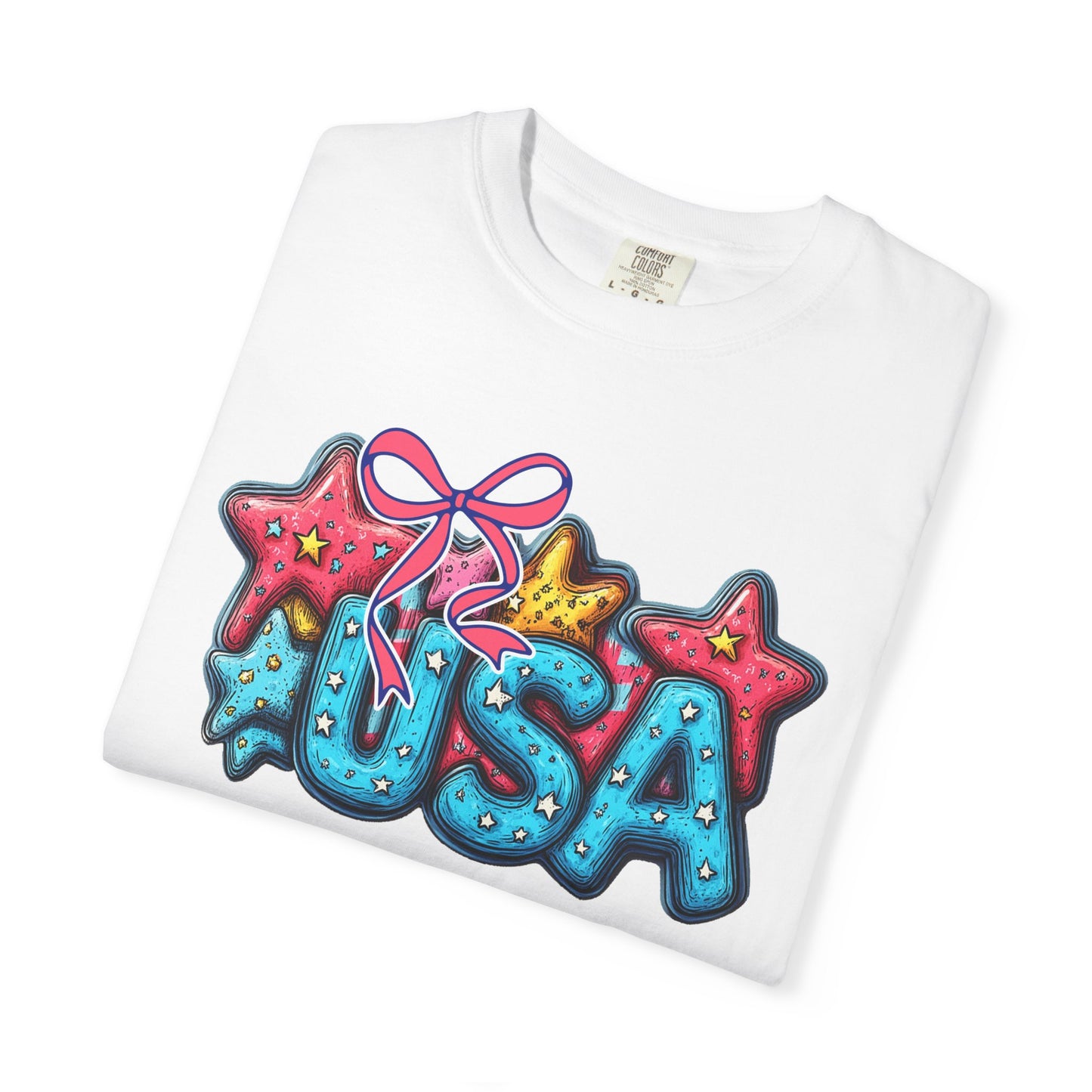 USA Star Balloon Graphic T-Shirt — Patriotic 4th of July Tee