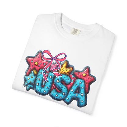 USA Star Balloon Graphic T-Shirt — Patriotic 4th of July Tee