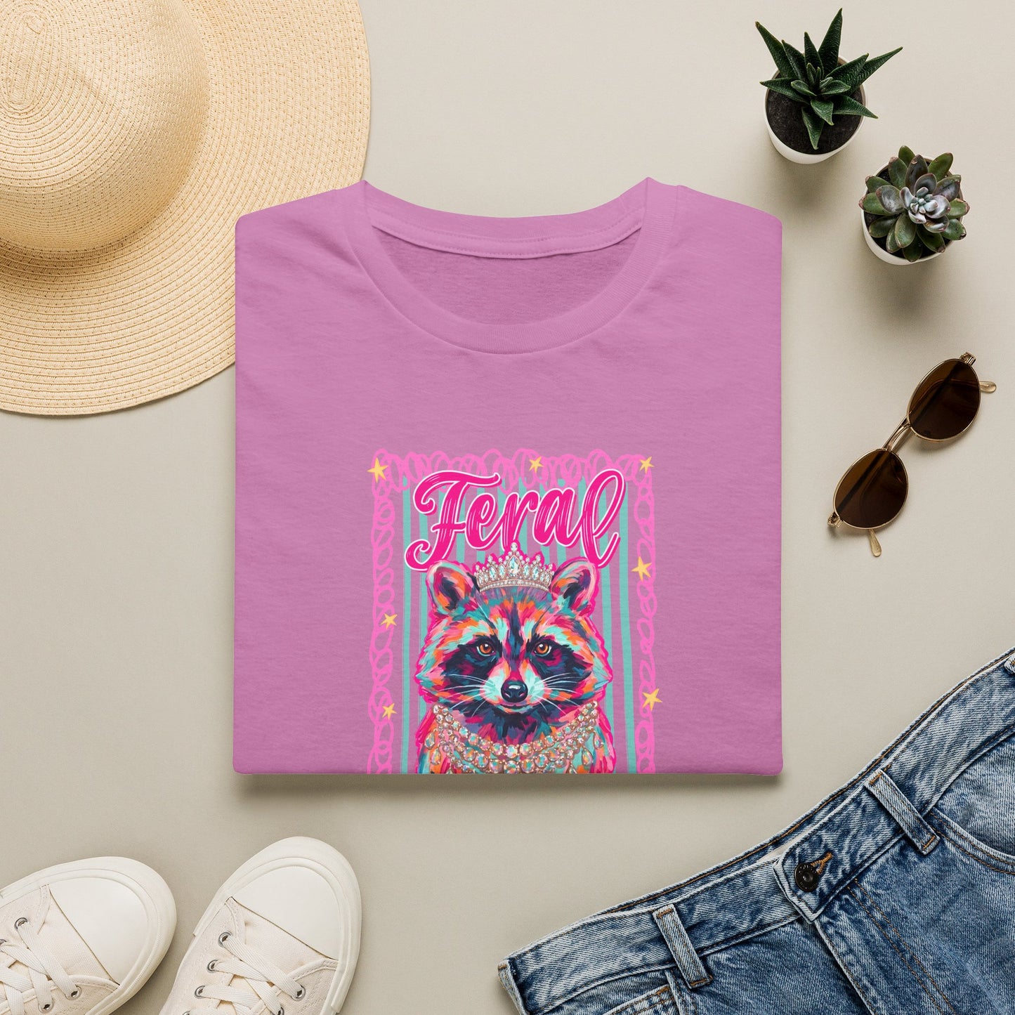 Feral Raccoon Gildan softstyle tshirt