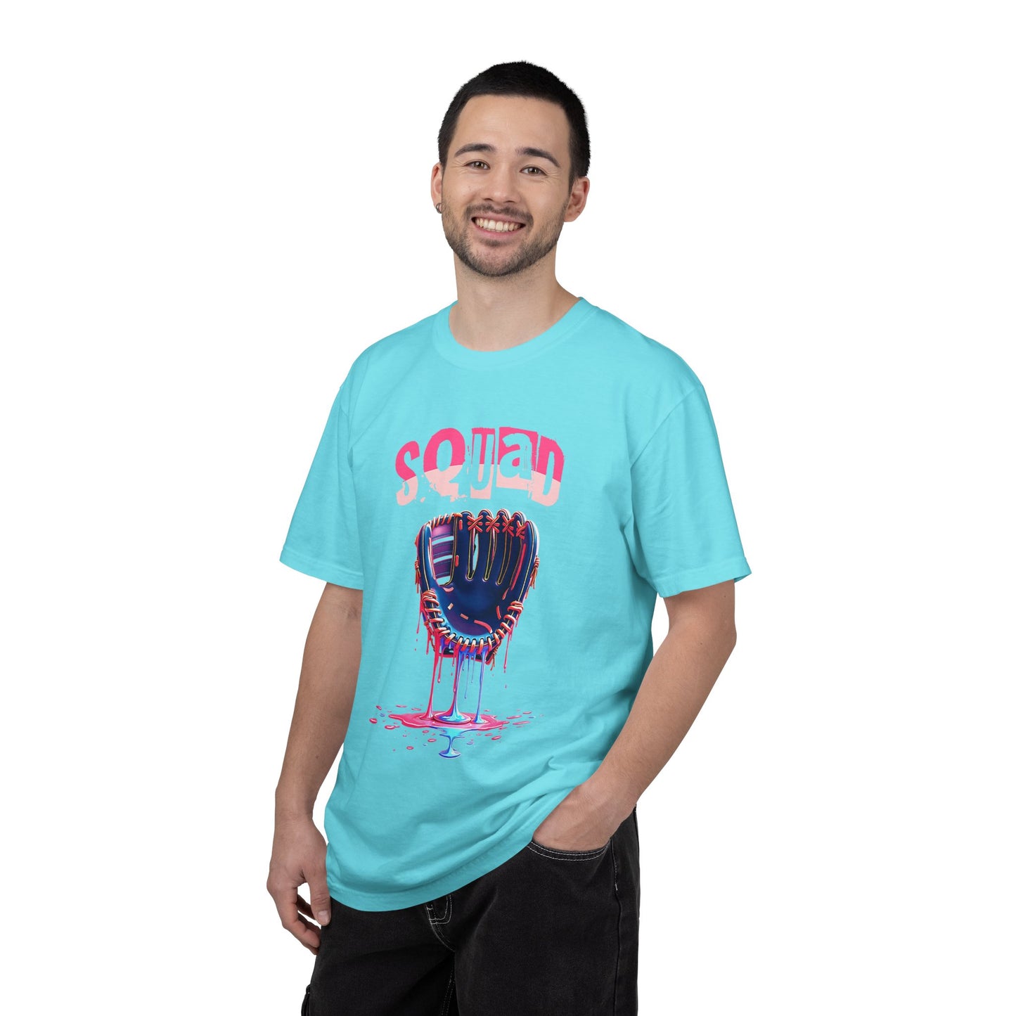 Baseball Glove Drip T-Shirt — "Squad" Graphic Sports Tee