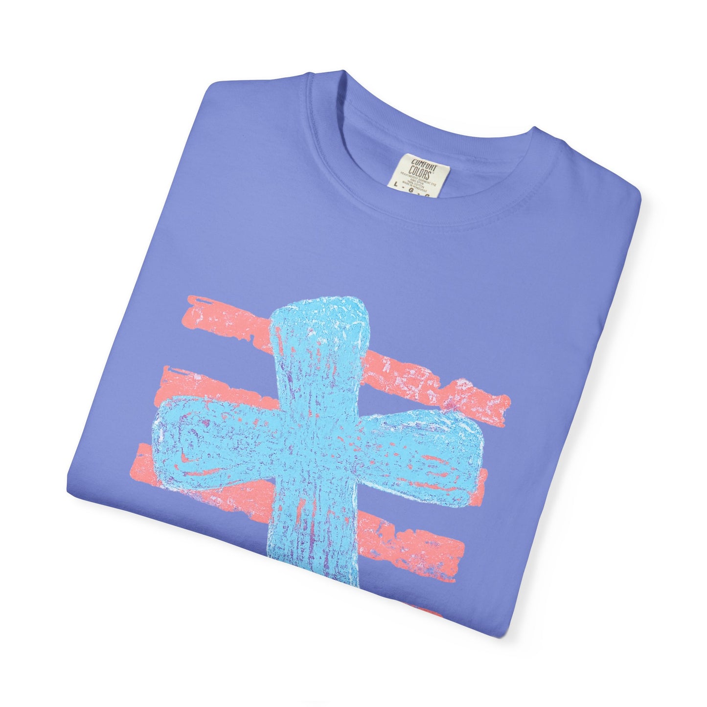 Cross & Stripes T-Shirt — Retro Coastal Church Graphic Tee
