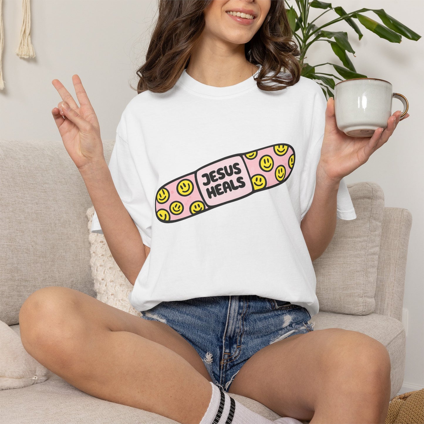 Jesus Heals Bandage T-Shirt — Christian Faith Graphic Tee