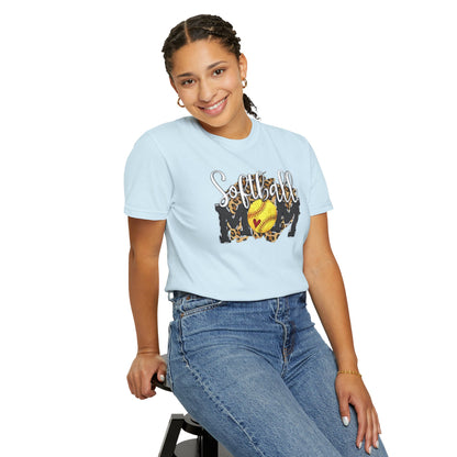 Softball Mom Leopard Ball T-Shirt — Softball Graphic Tee