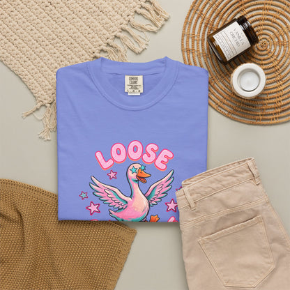 Loose as a Goose T-Shirt — Cute Retro Pink Goose Graphic Tee