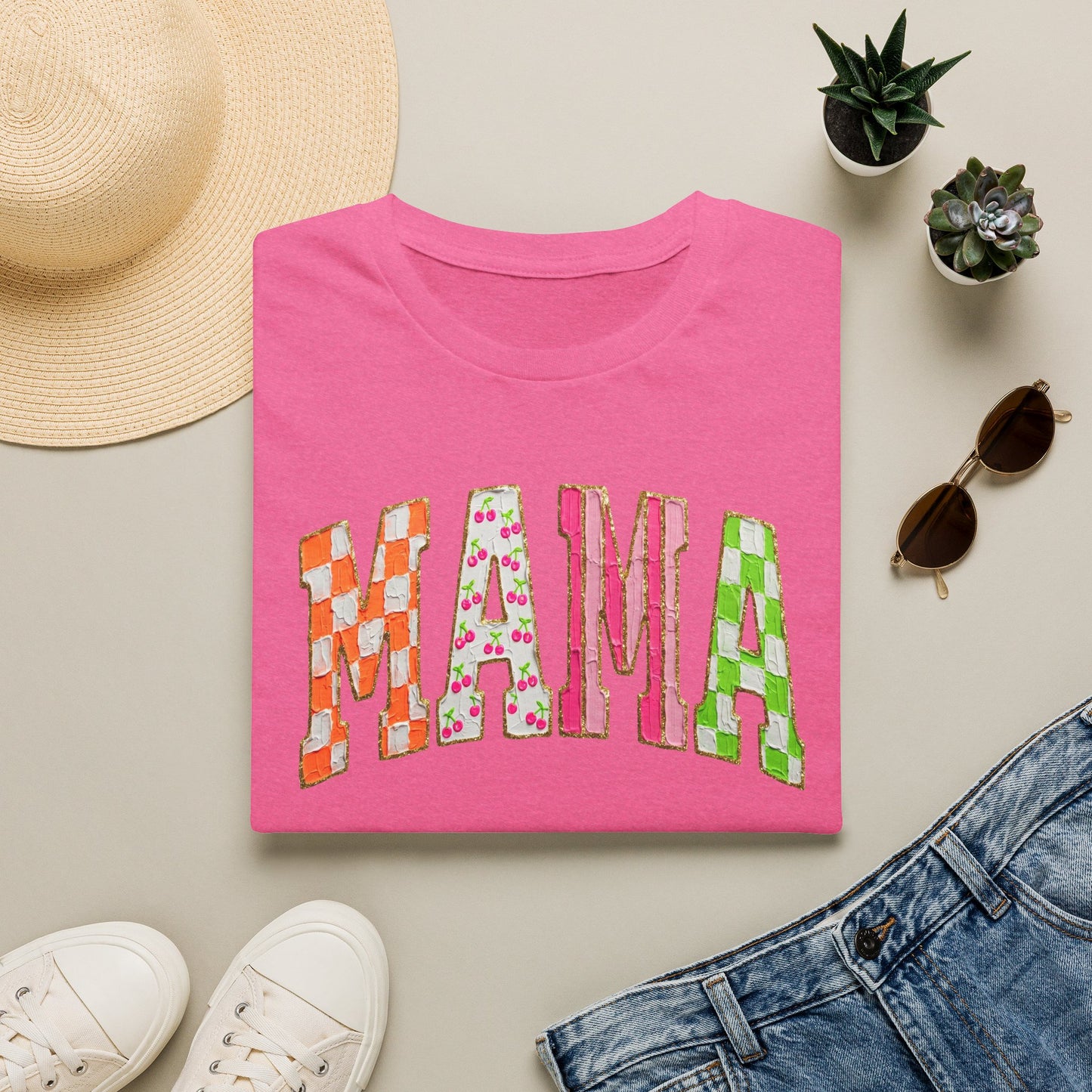 Mama Floral Patchwork T-Shirt