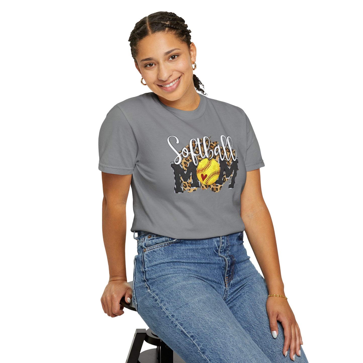 Softball Mom Leopard Ball T-Shirt — Softball Graphic Tee