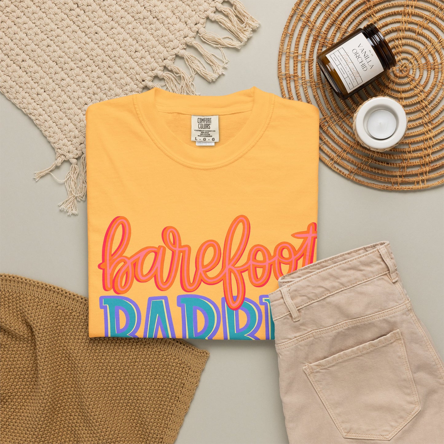 Barefoot Barbie T-Shirt — Retro Colorblock Graphic Tee