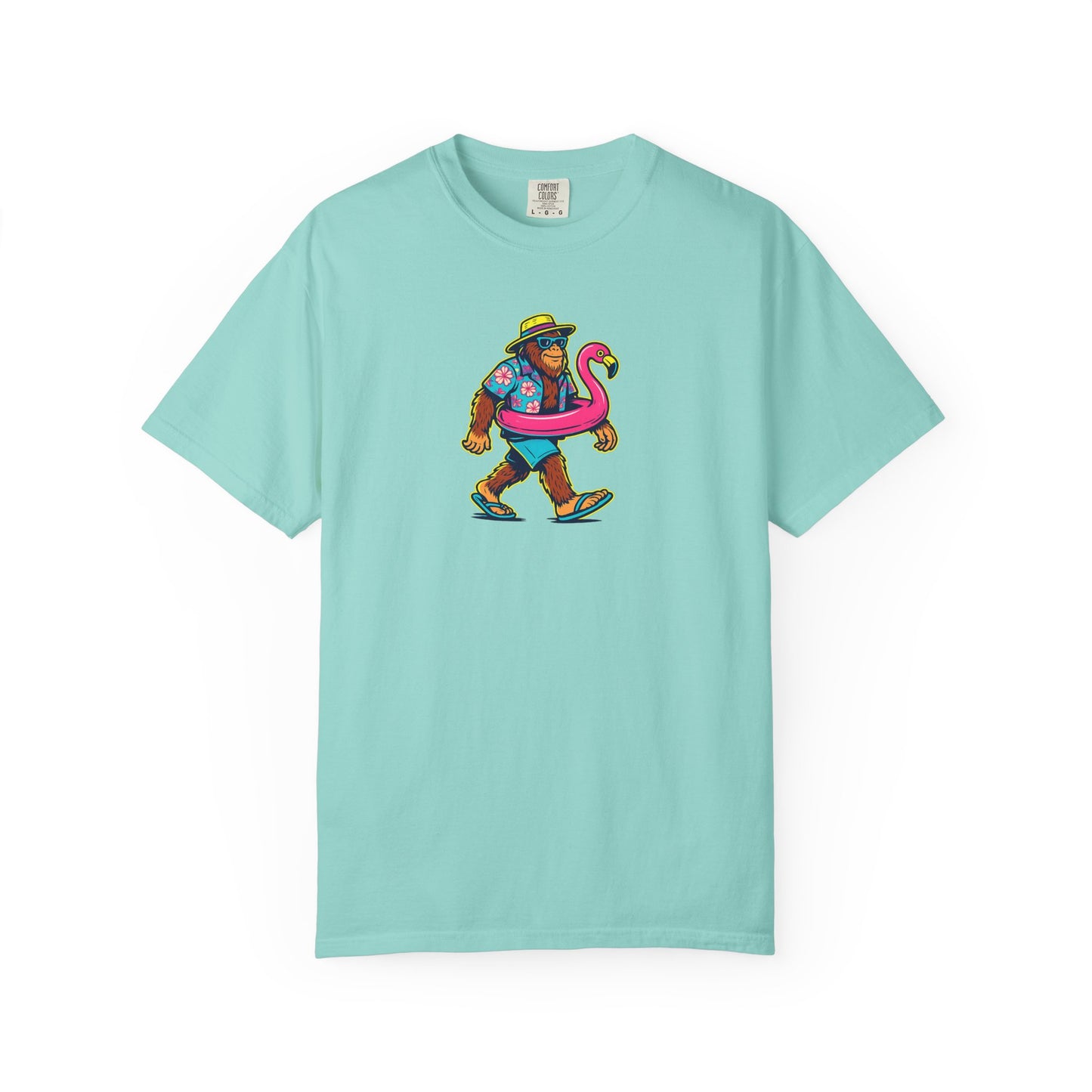 Vacation Bear T-Shirt — Tropical Bear with Flamingo Float Graphic