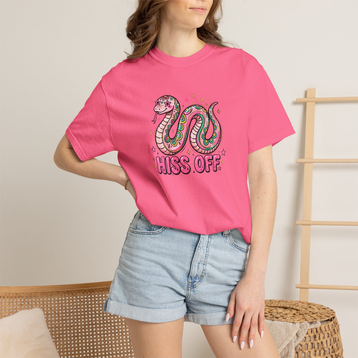 Snake "Hiss Off" Graphic T-Shirt — Retro Cute Reptile Tee
