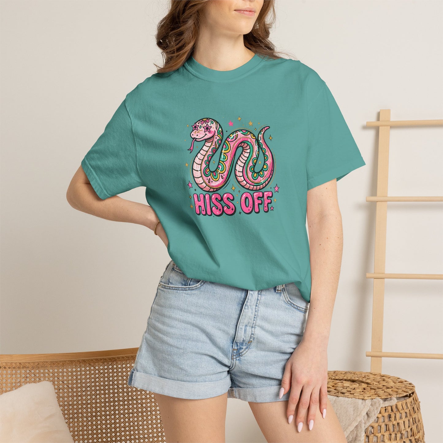 Snake "Hiss Off" Graphic T-Shirt — Retro Cute Reptile Tee