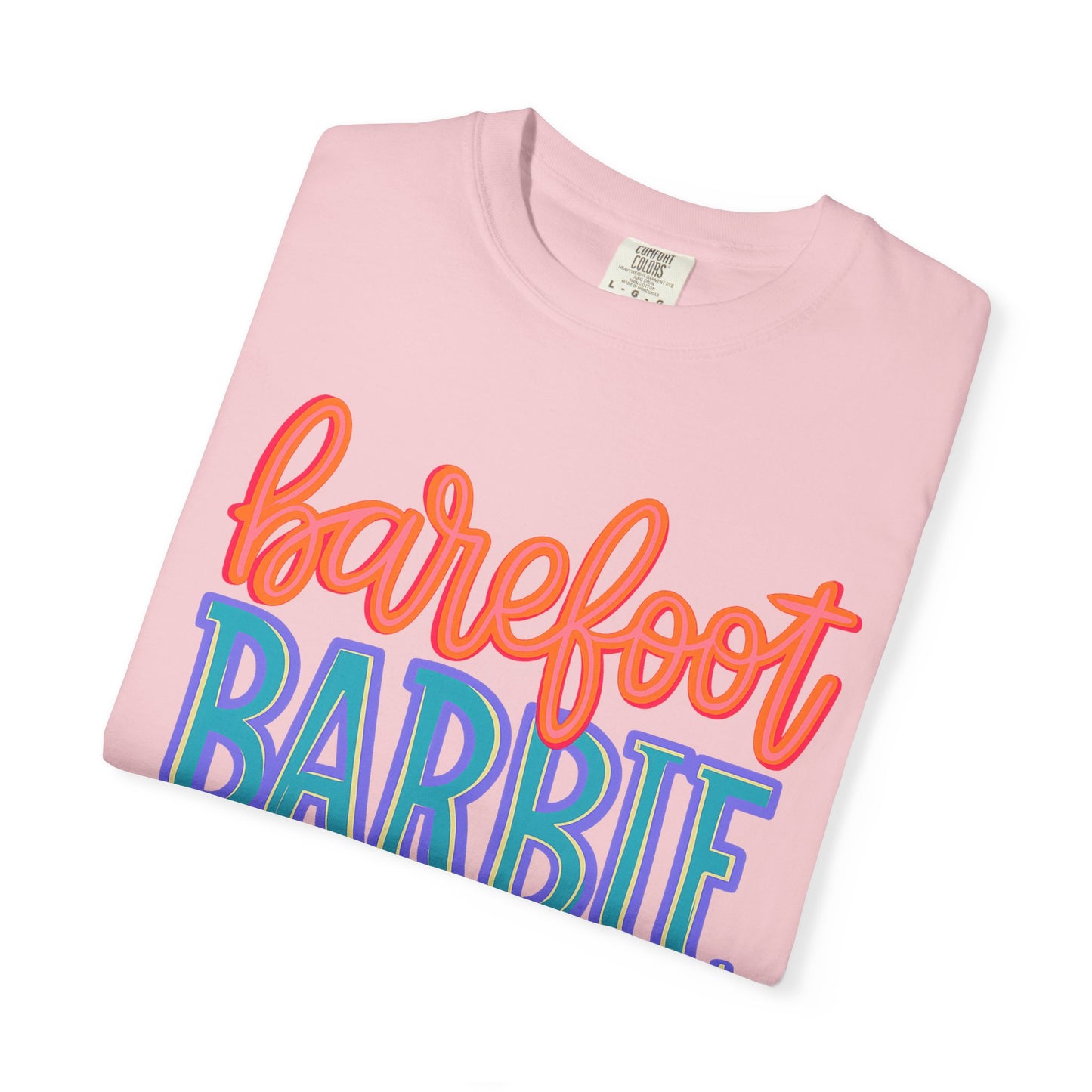 Barefoot Barbie T-Shirt — Retro Colorblock Graphic Tee