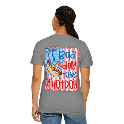 Hot Dog Graphic T-Shirt — "Bad Day to Be a Hot Dog" Patriotic Tee