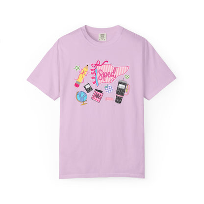 Retro Tech Collage T-Shirt — 'Speed' Graphic Tee for 90s Nostalgia