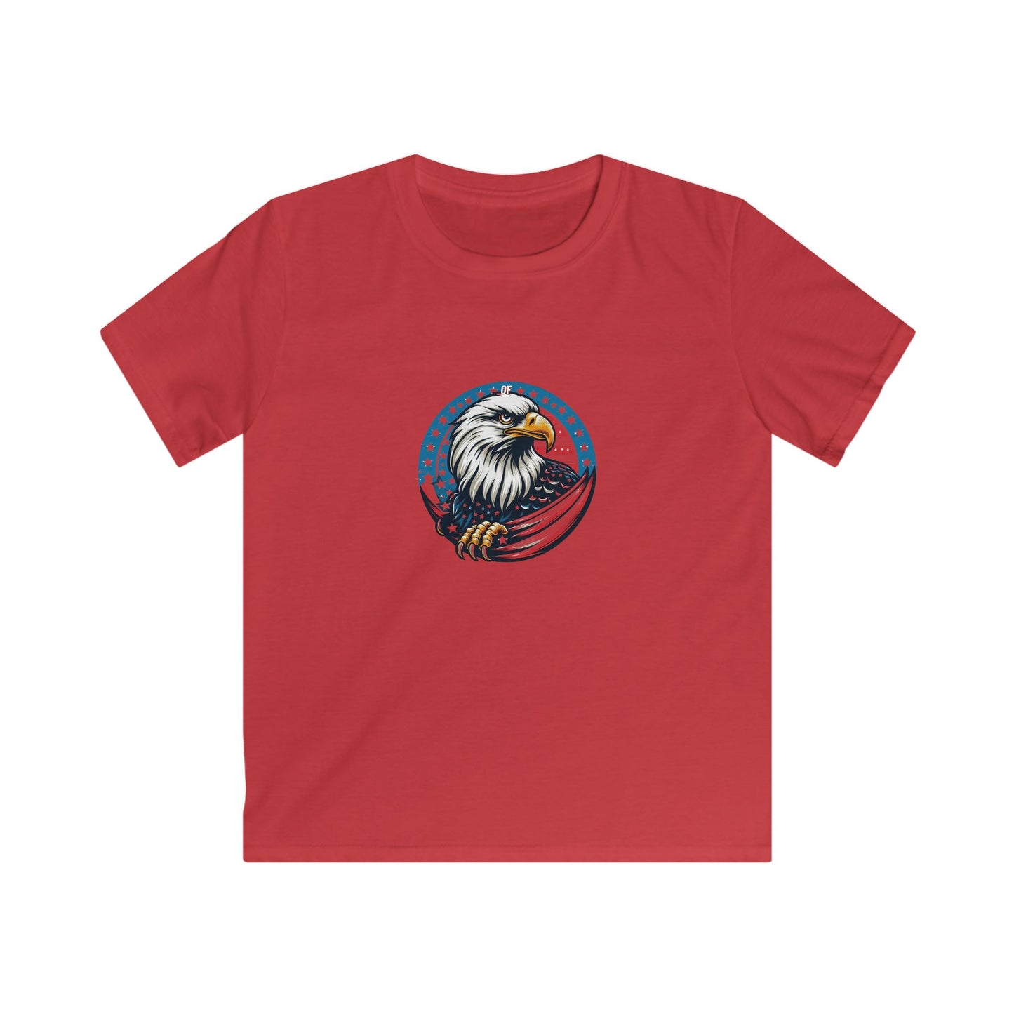 Kids Tee — Patriotic Bald Eagle with American Flag Circle