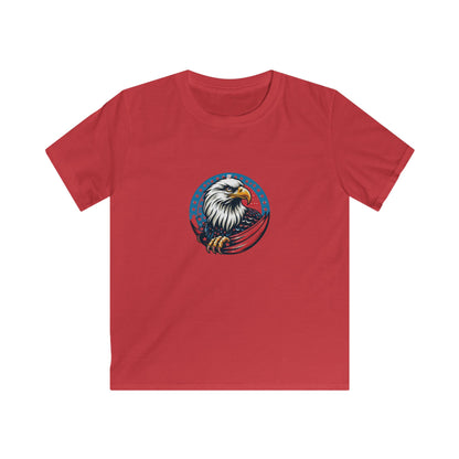 Kids Tee — Patriotic Bald Eagle with American Flag Circle