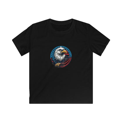 Kids Tee — Patriotic Bald Eagle with American Flag Circle