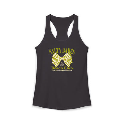 Salty babe Yellow Racerback Tank
