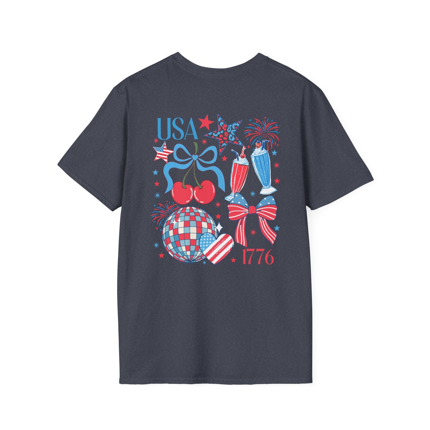 Patriotic Cherry T-Shirt — USA 1776 Fourth of July Graphic Tee