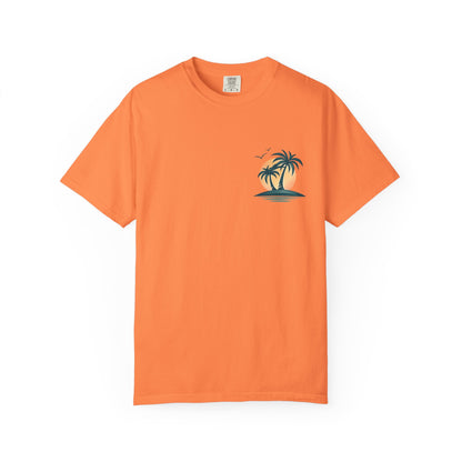 Palm Island Sunset T-Shirt — Tropical Beach Graphic Tee