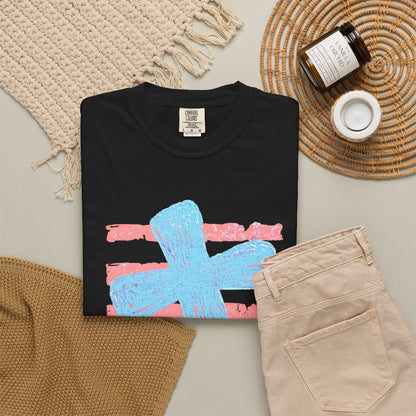 Cross & Stripes T-Shirt — Retro Coastal Church Graphic Tee
