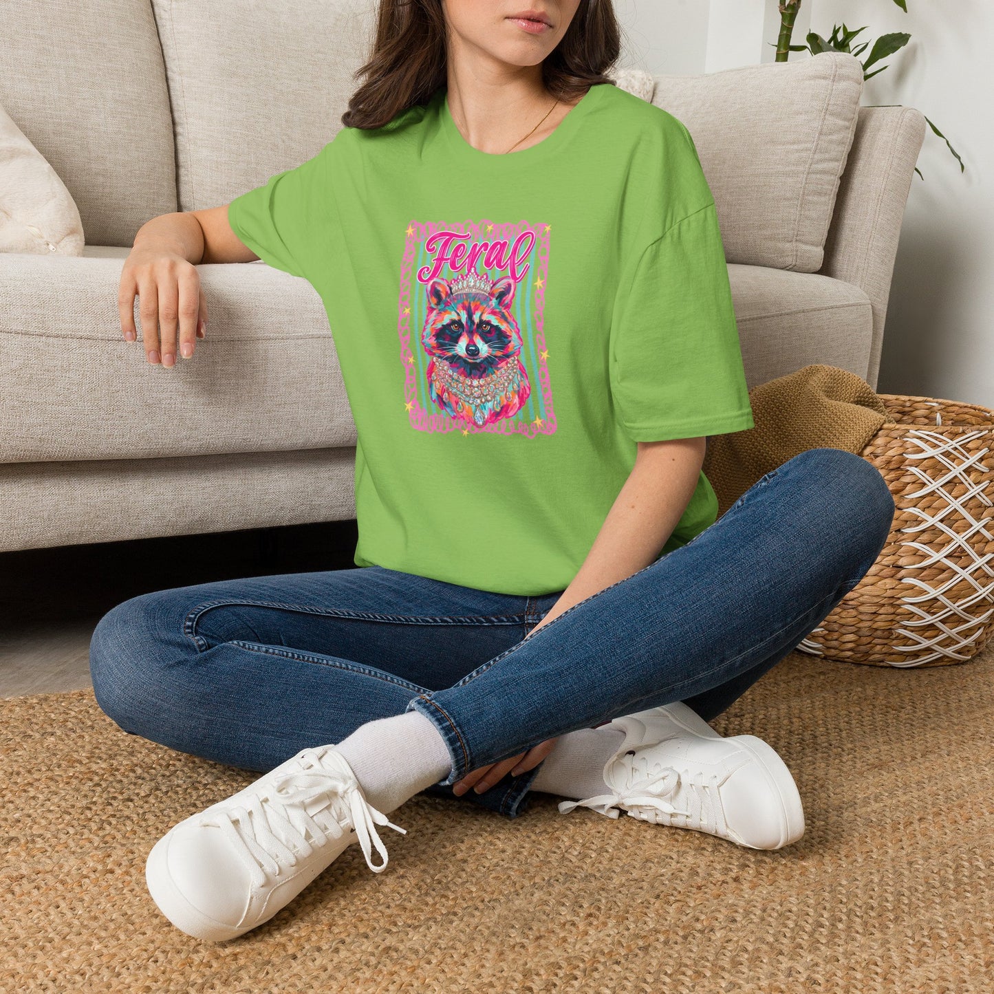 Feral Raccoon Gildan softstyle tshirt