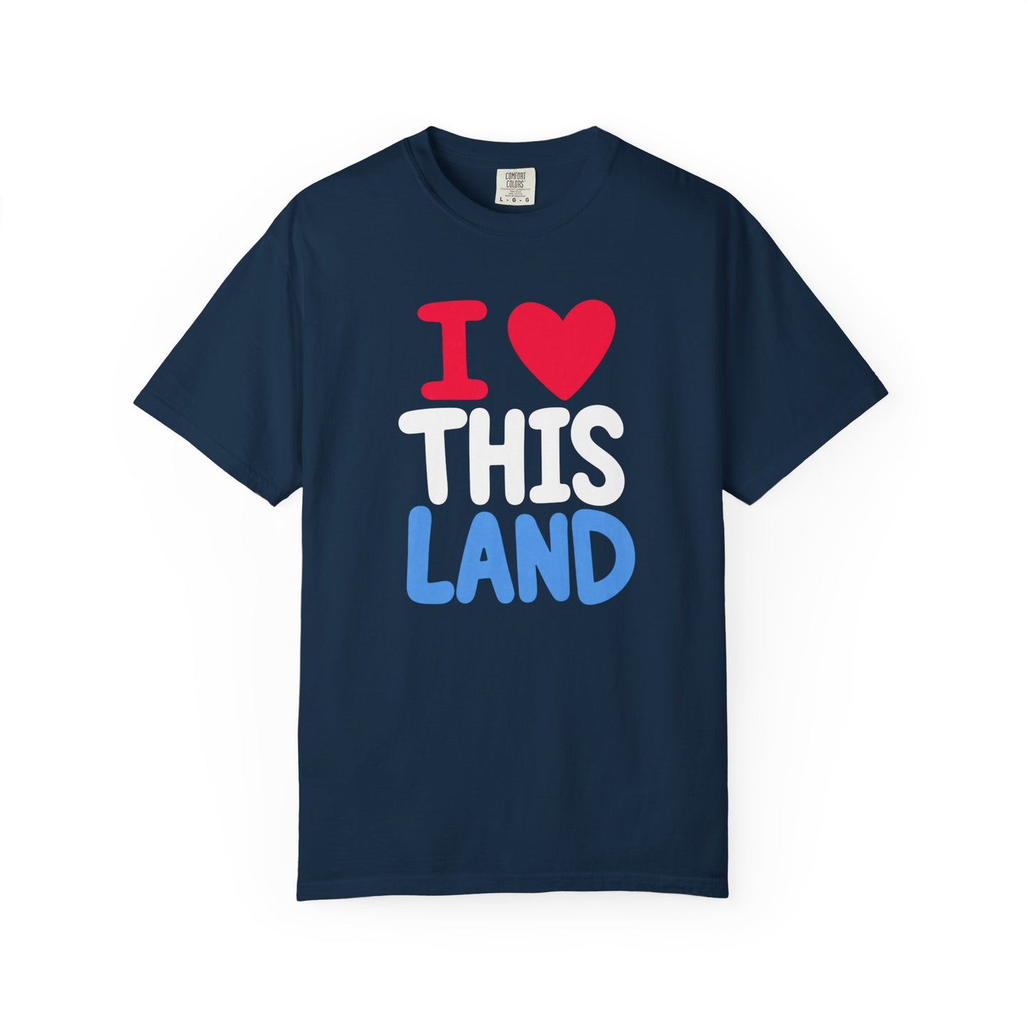 I  LAND Graphic T-Shirt – Cute Red Heart Travel Tee