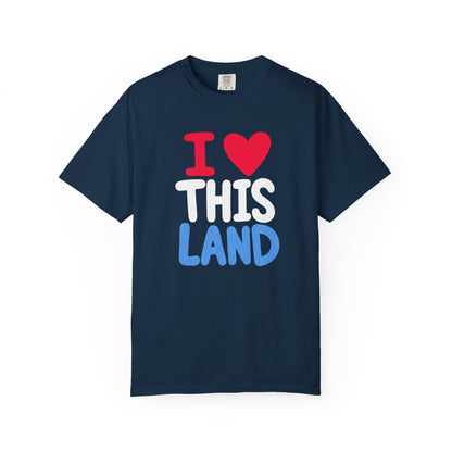 I  LAND Graphic T-Shirt – Cute Red Heart Travel Tee